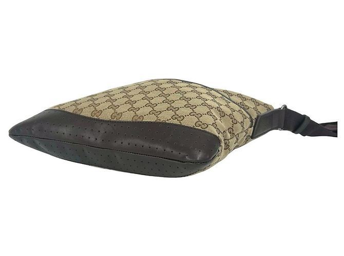 Bolso de hombro Gucci GG Canvas y cuero Castaño Beige - vista 9