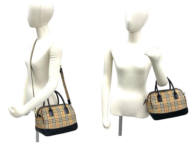 Burberry Mini 2way Schultertasche aus Canvas und Leder Braun Beige - Ansicht 3