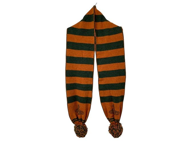 Sciarpa Vivienne Westwood in lana a righe Arancione - vista 2