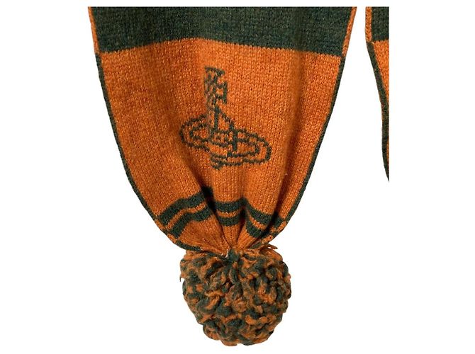 Sciarpa Vivienne Westwood in lana a righe Arancione - vista 4