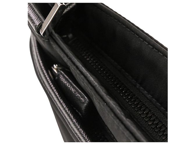 Prada Re-Nylon Schultertasche aus Saffiano-Leder Schwarz - Ansicht 9