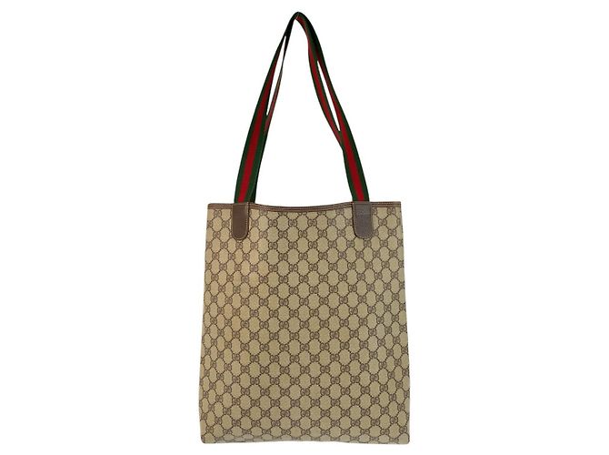 Borsa tote a tracolla Gucci GG Supreme Marrone Beige - vista 2