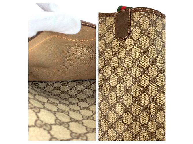 Borsa tote a tracolla Gucci GG Supreme Marrone Beige - vista 5