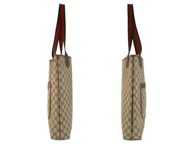 Borsa tote a tracolla Gucci GG Supreme Marrone Beige - vista 7