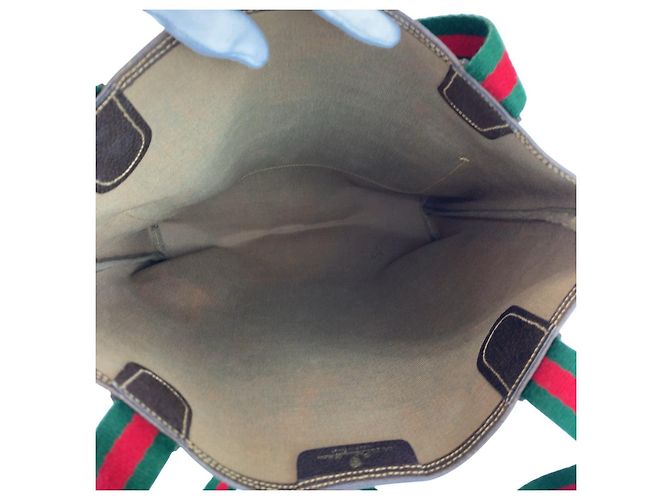 Borsa tote a tracolla Gucci GG Supreme Marrone Beige - vista 9