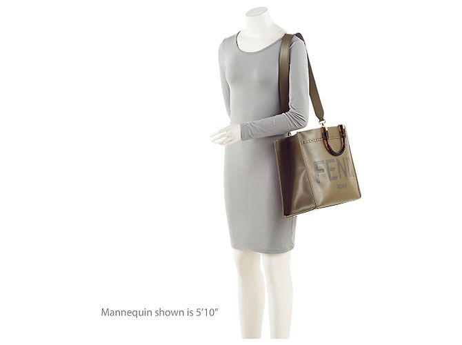 Fendi Leather Sunshine Medium Shopper Tote Tasche Grün - Ansicht 5