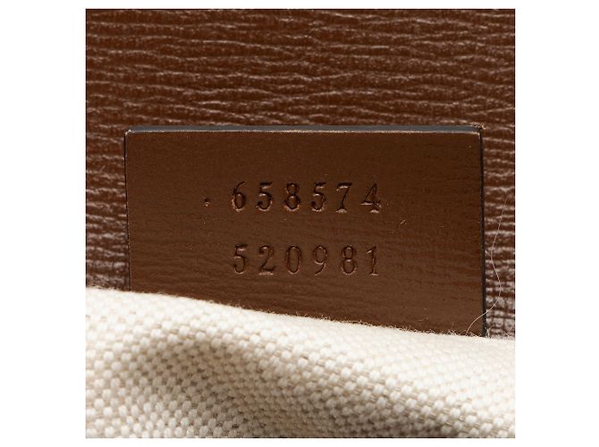 Gucci GG Supreme Horsebit 1955 Mini Crossbody Marrone Beige - vista 6