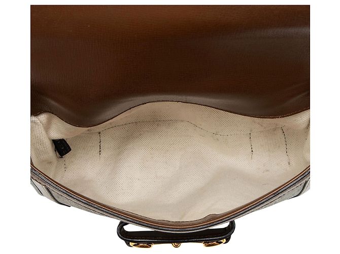 Gucci GG Supreme Horsebit 1955 Mini Crossbody Marrone Beige - vista 7