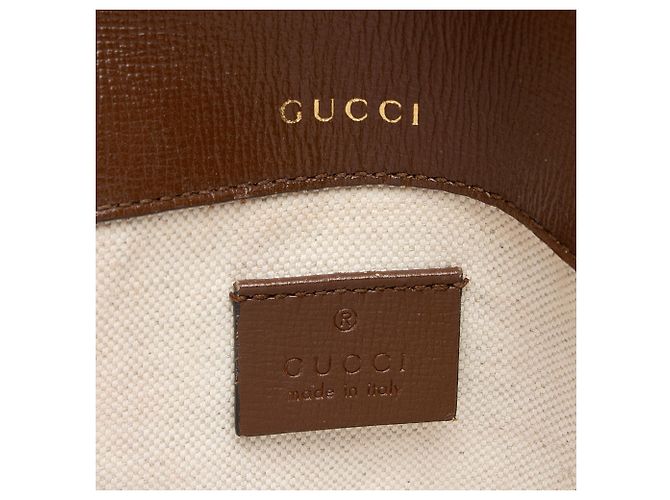 Gucci GG Supreme Horsebit 1955 Mini Crossbody Marrone Beige - vista 8