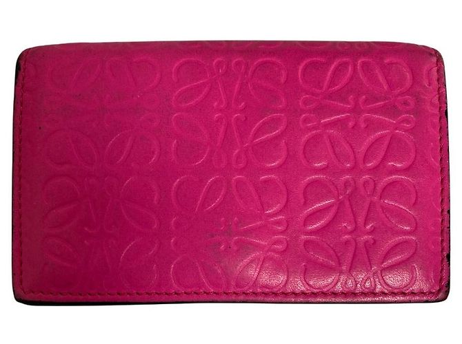 Tarjetero de piel Anagram Loewe Rosa - vista 2