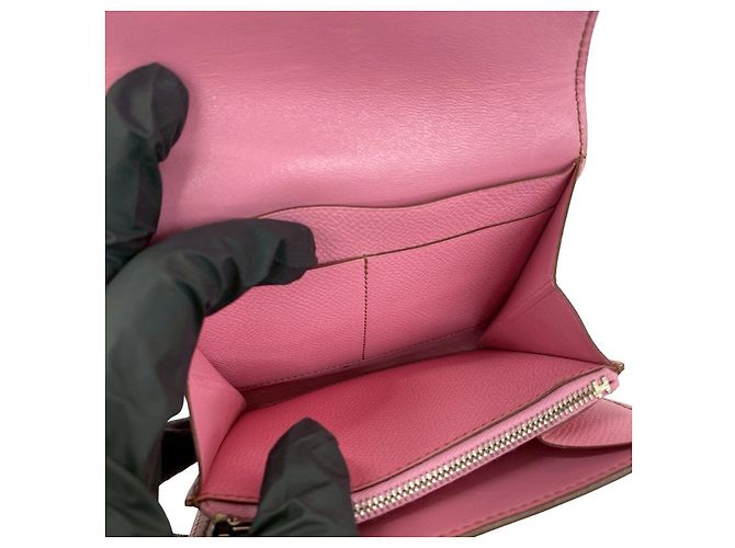 Hermès Portafoglio compatto in pelle Hermes Constance Rosa - vista 10