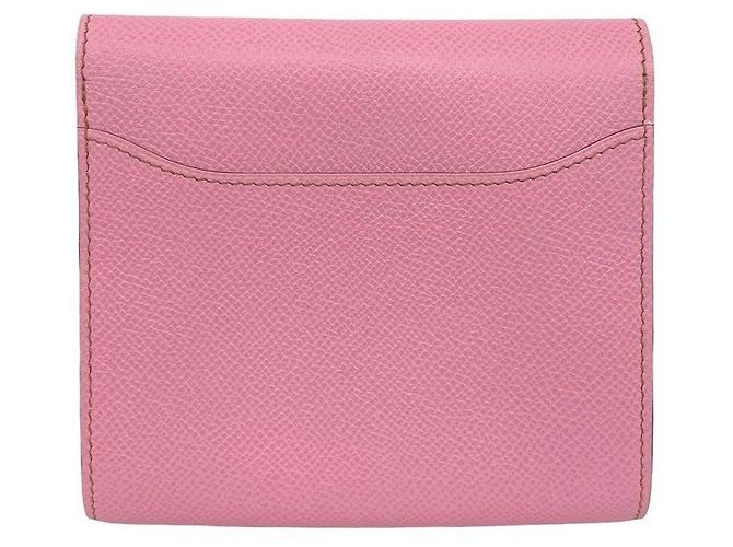 Hermès Portafoglio compatto in pelle Hermes Constance Rosa - vista 3