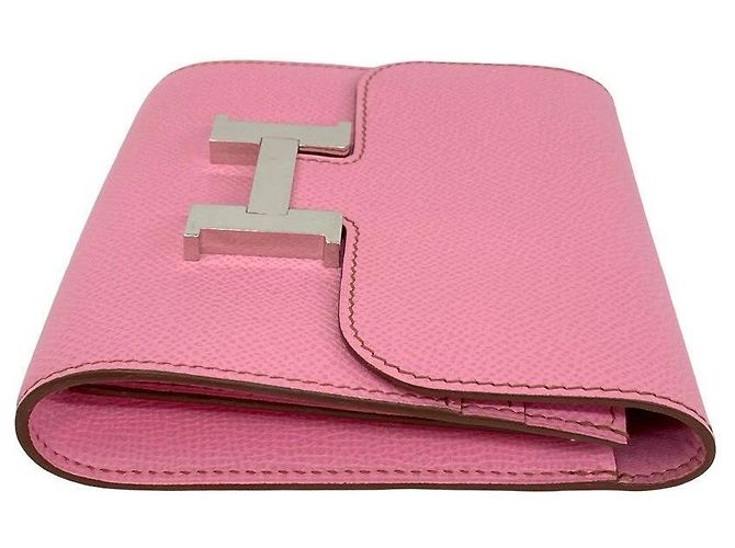 Hermès Portafoglio compatto in pelle Hermes Constance Rosa - vista 6