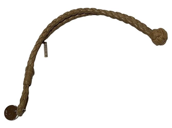 Bracelet en cuir Intrecciato Bottega Veneta Marron Beige - vue 8