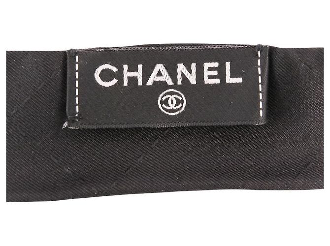 Chanel Seiden-Fliege-Schal Schwarz - Ansicht 10