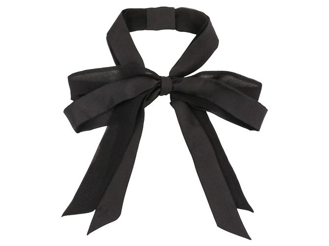 Chanel Seiden-Fliege-Schal Schwarz - Ansicht 4