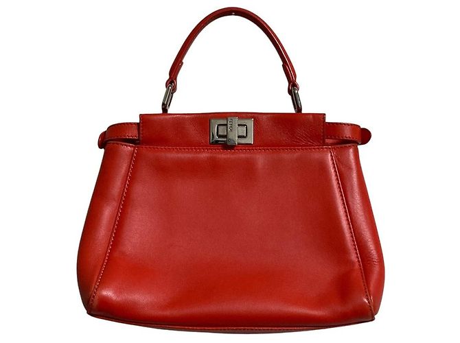 Fendi Peekaboo Mini Lederhandtasche Orange - Ansicht 2