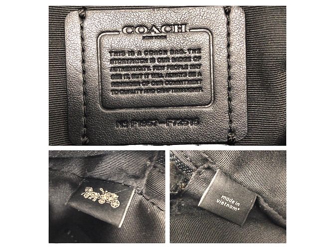 Borsa a tracolla in pelle COACH Nero - vista 4