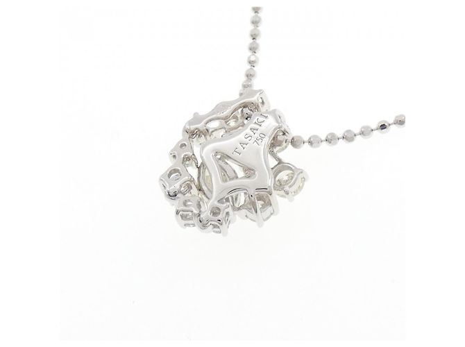 Collana Tasaki 750 in oro bianco e diamanti Argento Metallico - vista 4