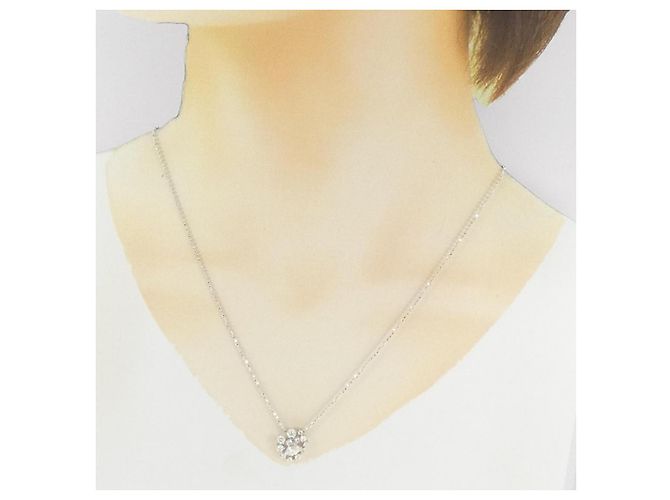 Collana Tasaki 750 in oro bianco e diamanti Argento Metallico - vista 7