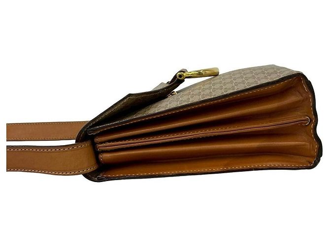 Céline Borsa a tracolla Celine Macadam Triomphe in PVC e pelle Marrone - vista 6