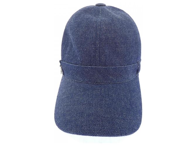Hermès Hermes JOANNE DENIM Baumwollkappe Blau - vista 2