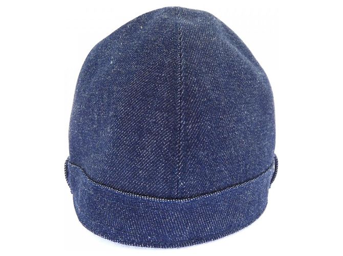 Hermès Hermes JOANNE DENIM Baumwollkappe Blau - vista 4
