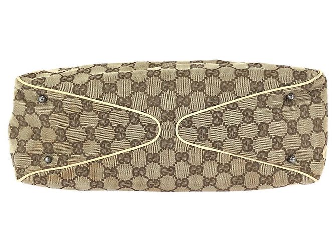 Gucci GG Canvas Leder Tote Bag Braun Beige - Ansicht 10