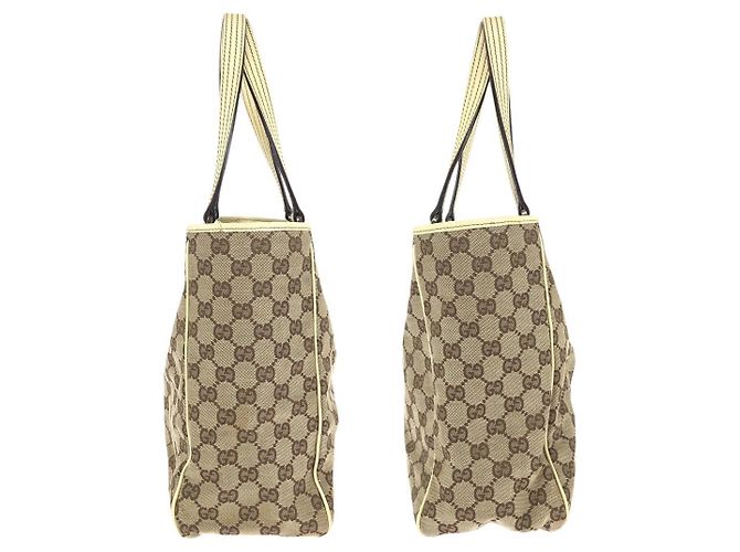 Gucci GG Canvas Leder Tote Bag Braun Beige - Ansicht 8