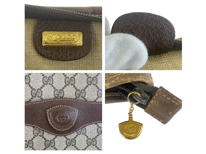 Borsa Tote Gucci GG Supreme Canvas Marrone Beige - vista 4