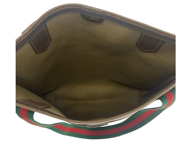 Borsa Tote Gucci GG Supreme Canvas Marrone Beige - vista 9