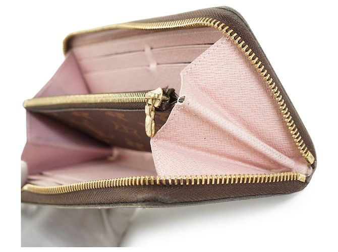 Slender Portafoglio in tessuto Louis Vuitton Clemence Marrone - vista 3