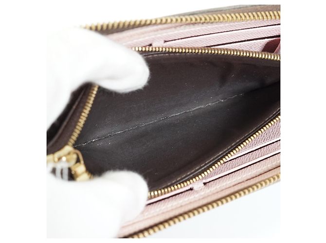 Slender Portafoglio in tessuto Louis Vuitton Clemence Marrone - vista 4