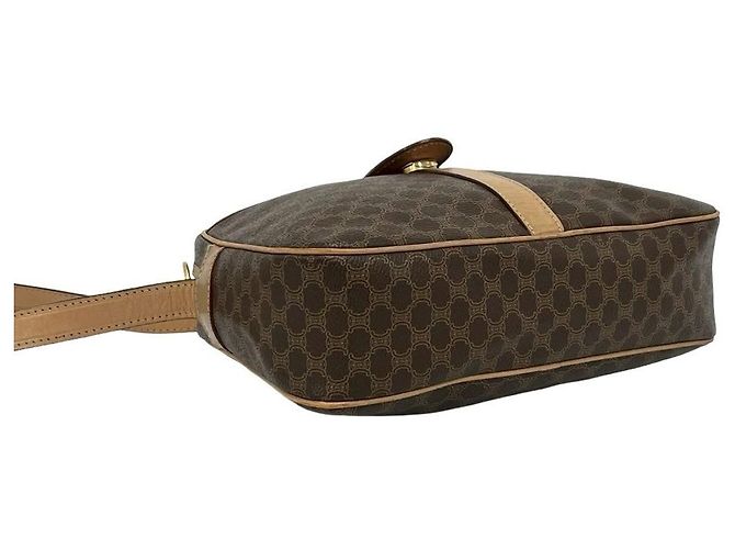 Céline Celine Macadam Triomphe Schultertasche aus PVC und Leder Braun - Ansicht 8