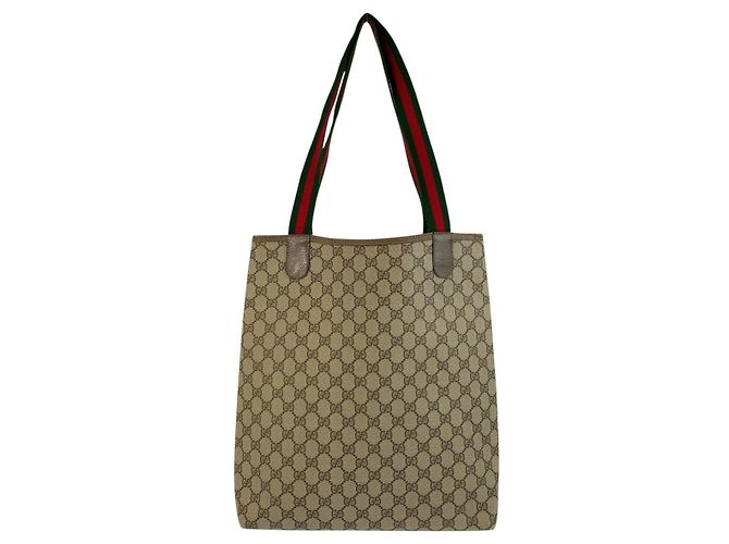 Borsa Tote Gucci GG Supreme Canvas Marrone Beige - vista 2