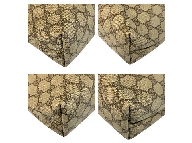 Borsa Tote Gucci GG Supreme Canvas Marrone Beige - vista 4