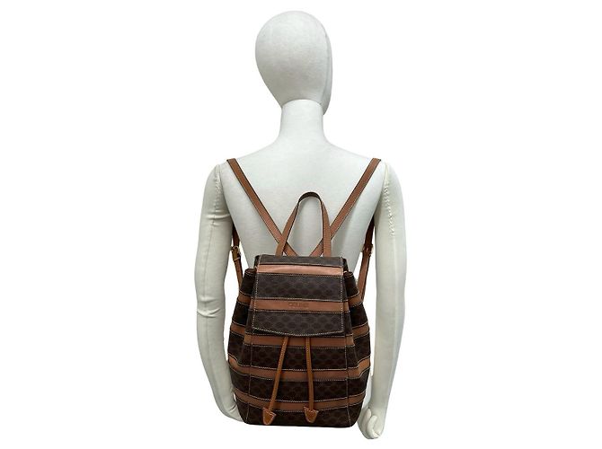 Céline Celine Macadam Triomphe Lederrucksack Braun - Ansicht 3