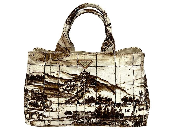 Prada Canapa Canvas Tote Bag Braun - Ansicht 2