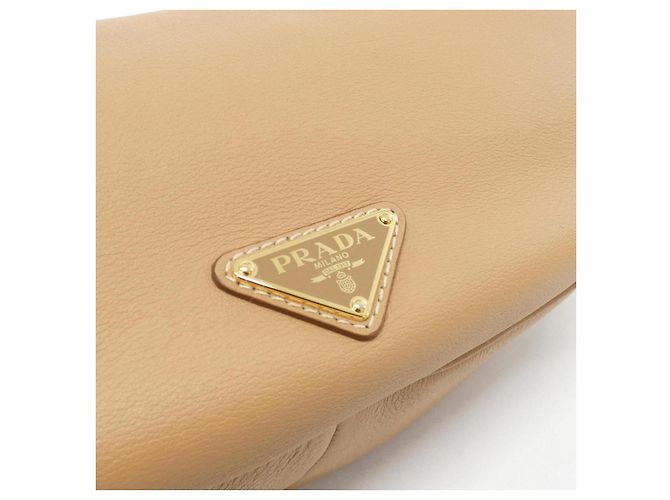 Bolso de Hombro Prada Soft Grain Castaño Beige - vista 4