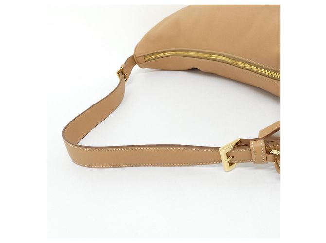 Bolso de Hombro Prada Soft Grain Castaño Beige - vista 5