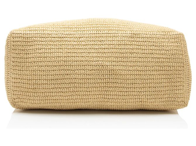 Saint Laurent Raphia Logo Tote Braun Beige - Ansicht 4