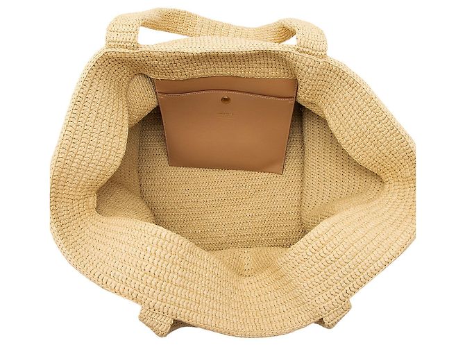 Saint Laurent Raphia Logo Tote Braun Beige - Ansicht 7