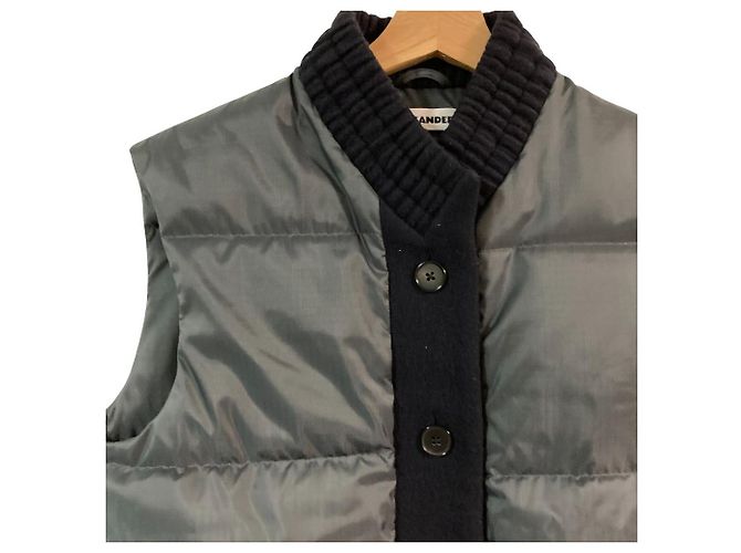 Chaleco de plumas Jil Sander con ribete de punto Castaño - vista 3