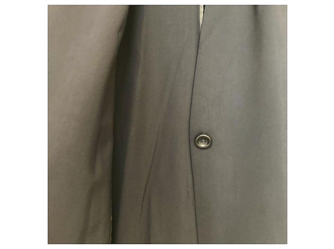 Autre Marque Abrigo sin cuello de jersey con unión PLST Negro - vista 4