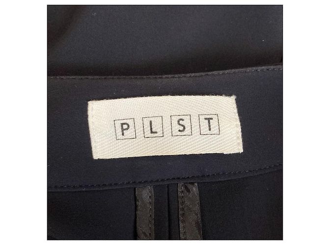 Autre Marque Abrigo sin cuello de jersey con unión PLST Negro - vista 5