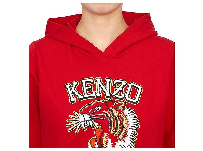 Kenzo Fleece-Kapuzenpullover für Kinder Rot - Ansicht 6