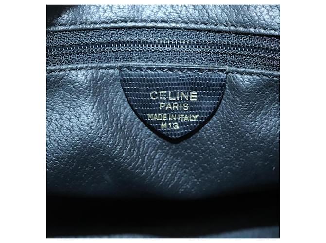 Céline Celine Circle Logo in Pelle Nero - vista 6