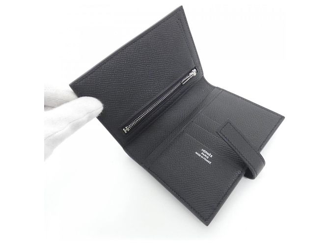 Hermès Cartera compacta Hermes New H Passant Negro - vista 7