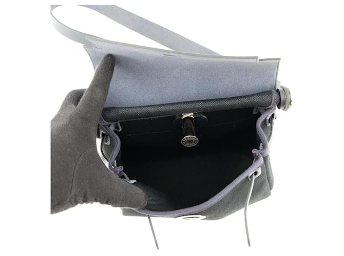 Borsa a tracolla Hermès Herbag Zip Mini Nero Blu - vista 5