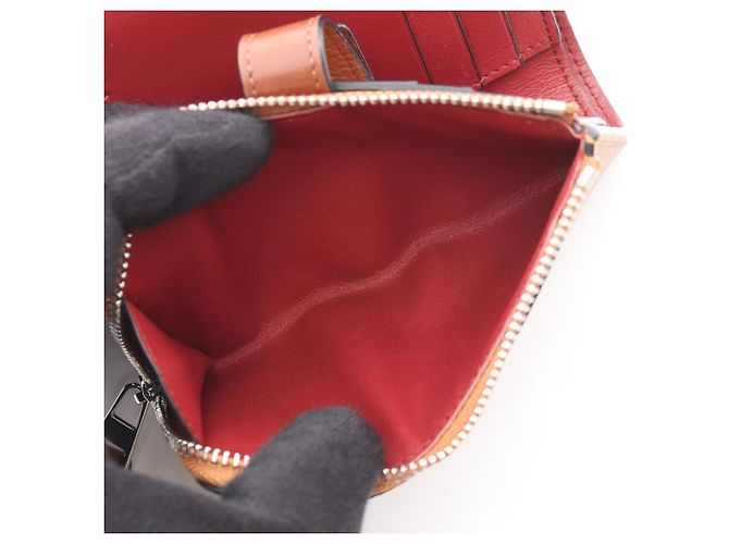 Loewe Slim Zip Bifold Portemonnaie Braun Rot - Ansicht 4